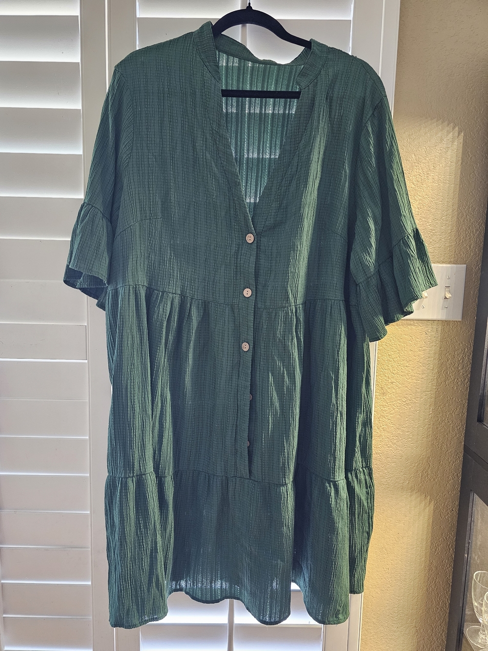 SHEIN LUNE Plus Flounce Sleeve Ruffle Hem Smock Dress - Picture 6 of 8